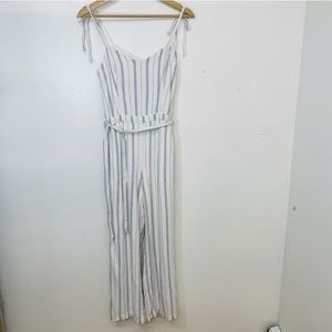 Abercrombie & Fitch blue and white Jumpsuit Linen Blend Pockets Smock size S